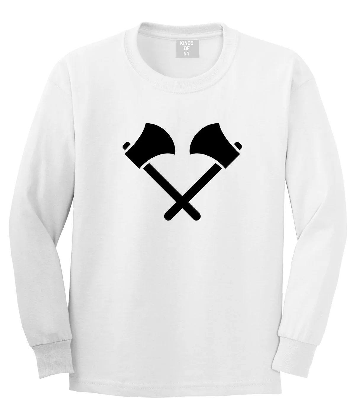 2 Ax Fireman Logo Mens Long Sleeve T-Shirt