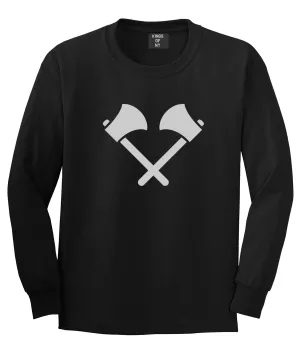 2 Ax Fireman Logo Mens Long Sleeve T-Shirt