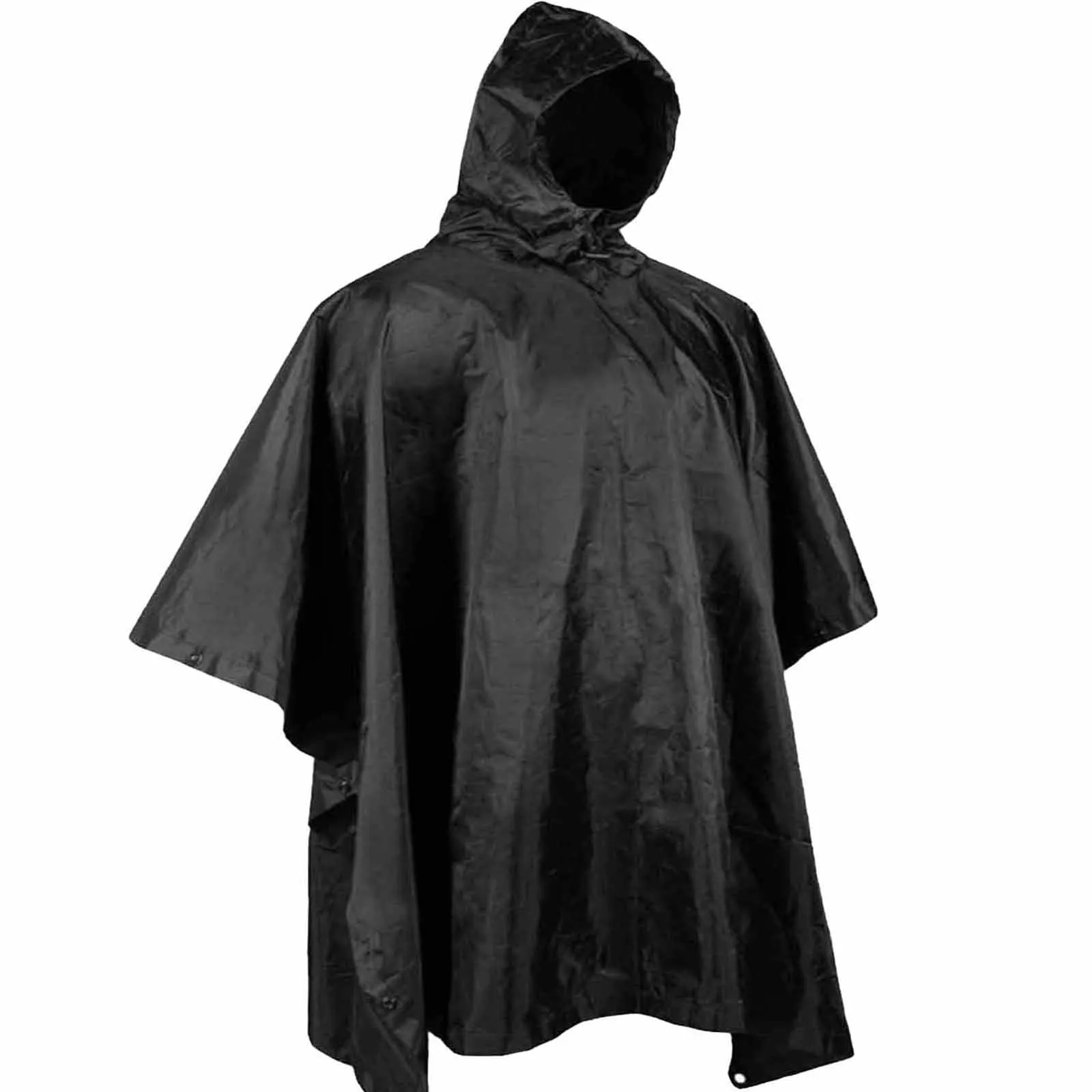 3 in 1 Waterproof Military Poncho Black