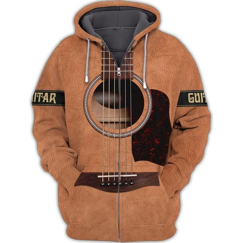 3D Full Print T Shirt Guitar Classic 3D Hoodie Guitar Acoustic Best Gift For Guitar Lover, Guitar Man