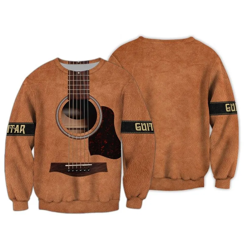 3D Full Print T Shirt Guitar Classic 3D Hoodie Guitar Acoustic Best Gift For Guitar Lover, Guitar Man