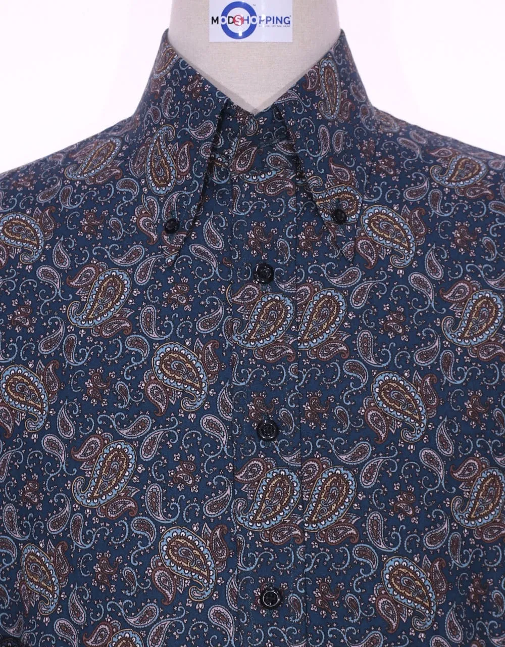 60s Style Multi Color Paisley Shirt