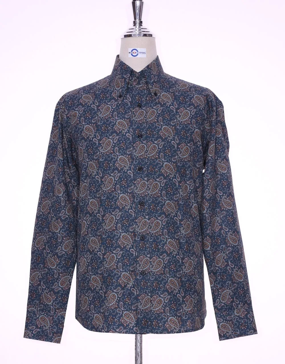 60s Style Multi Color Paisley Shirt