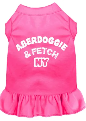 Aberdoggie Ny Screen Print Dress Bright Pink Xs (8)