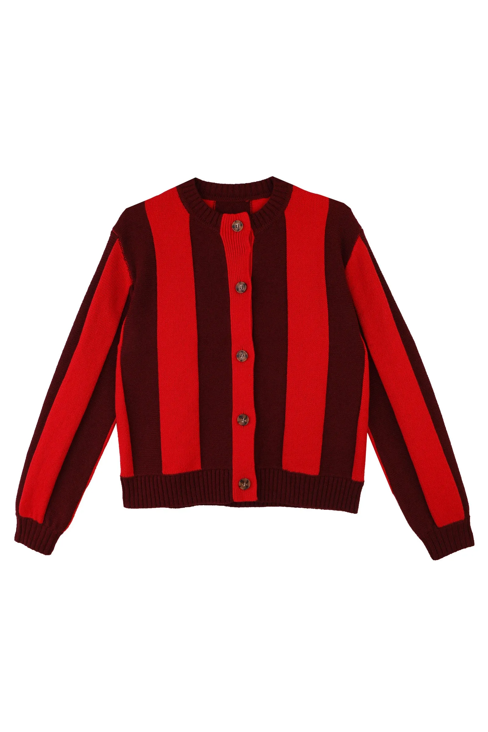 Ace Cardigan Burgundy Stripe