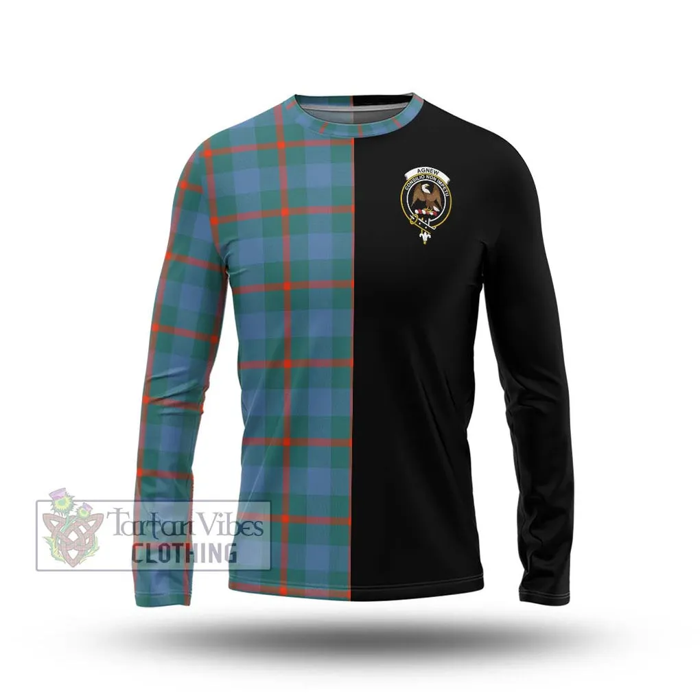 Agnew Ancient Tartan Long Sleeve T-Shirt with Family Crest and Half Of Me Style