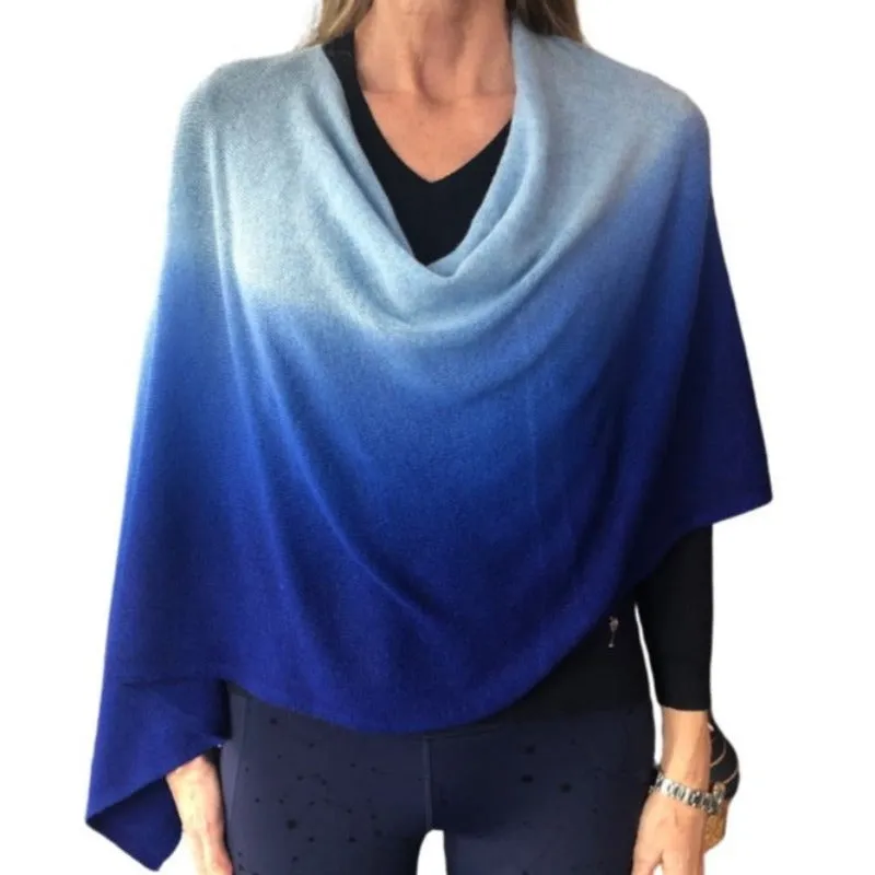 Alashan Cashmere Dip Dye Topper - Blue Combo