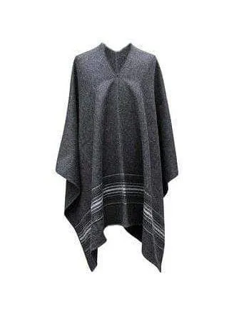 Alpaca Blend Poncho- Gray Nazca