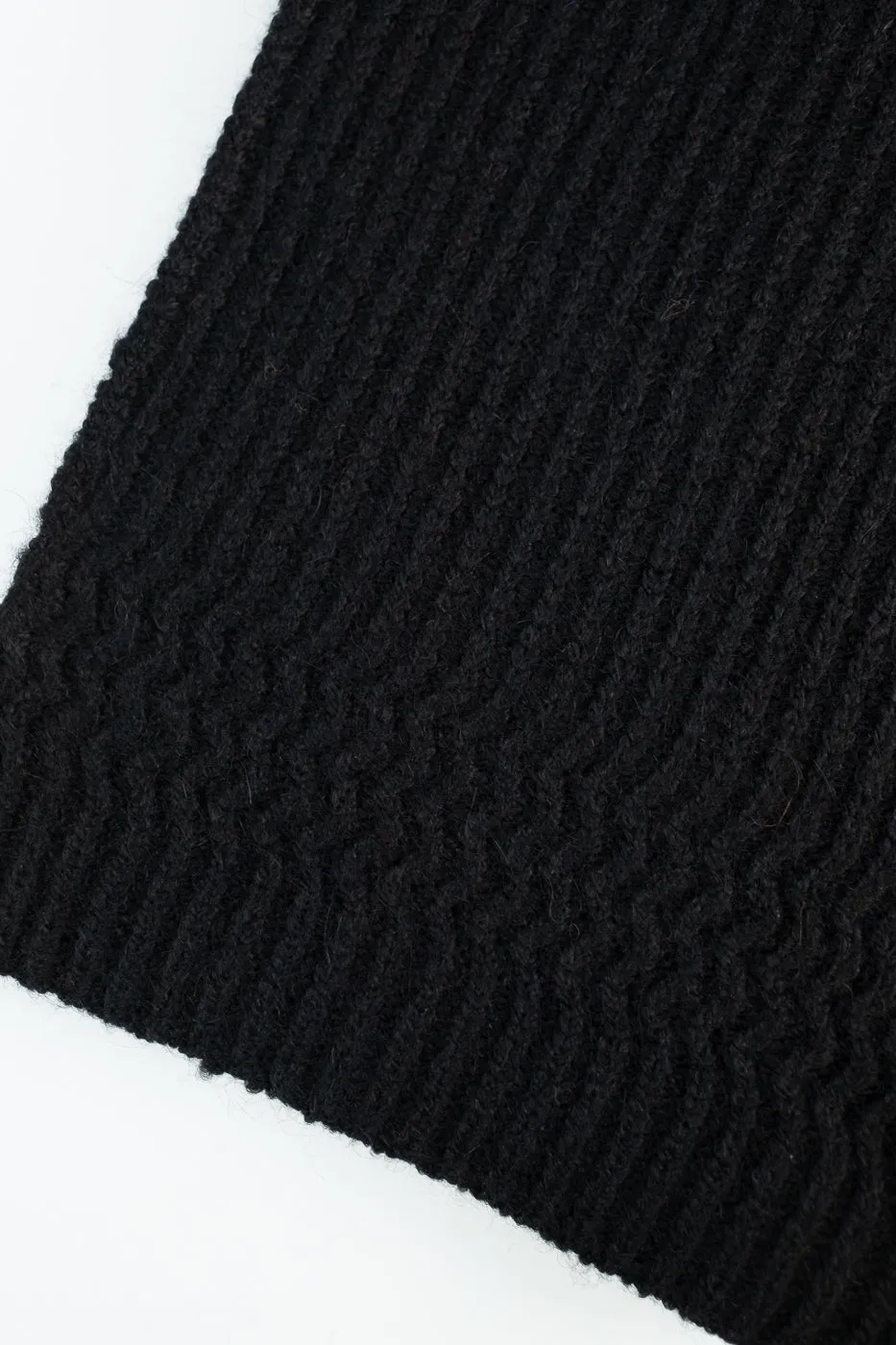 Alpaca Rib Scarf - Black