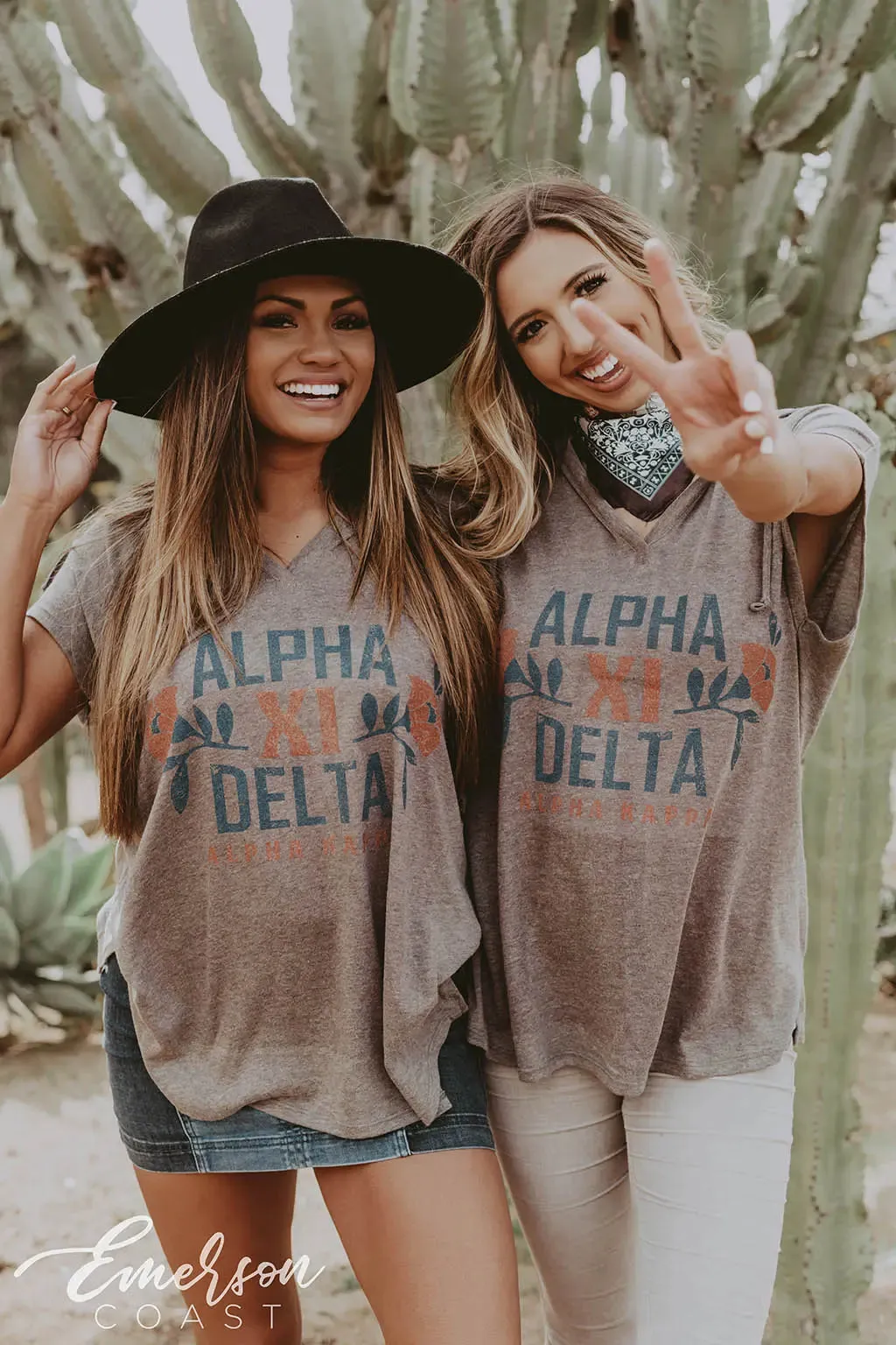 Alpha Xi Delta Floral PR Short Sleeve Poncho