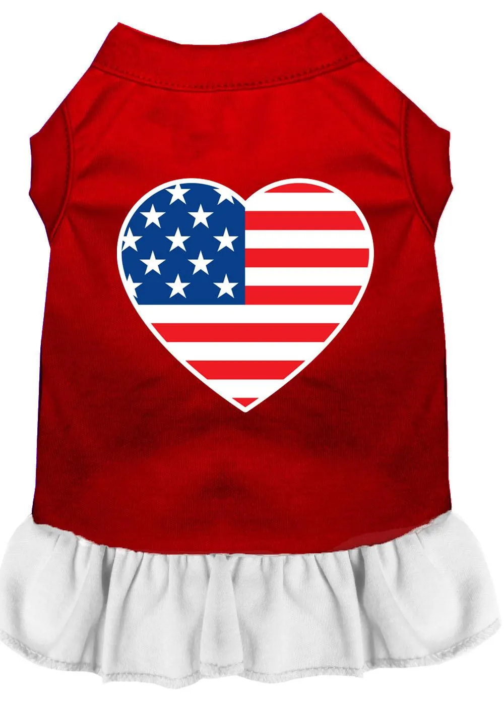 American Flag Heart Screen Print Dress Red With White Xs (8)