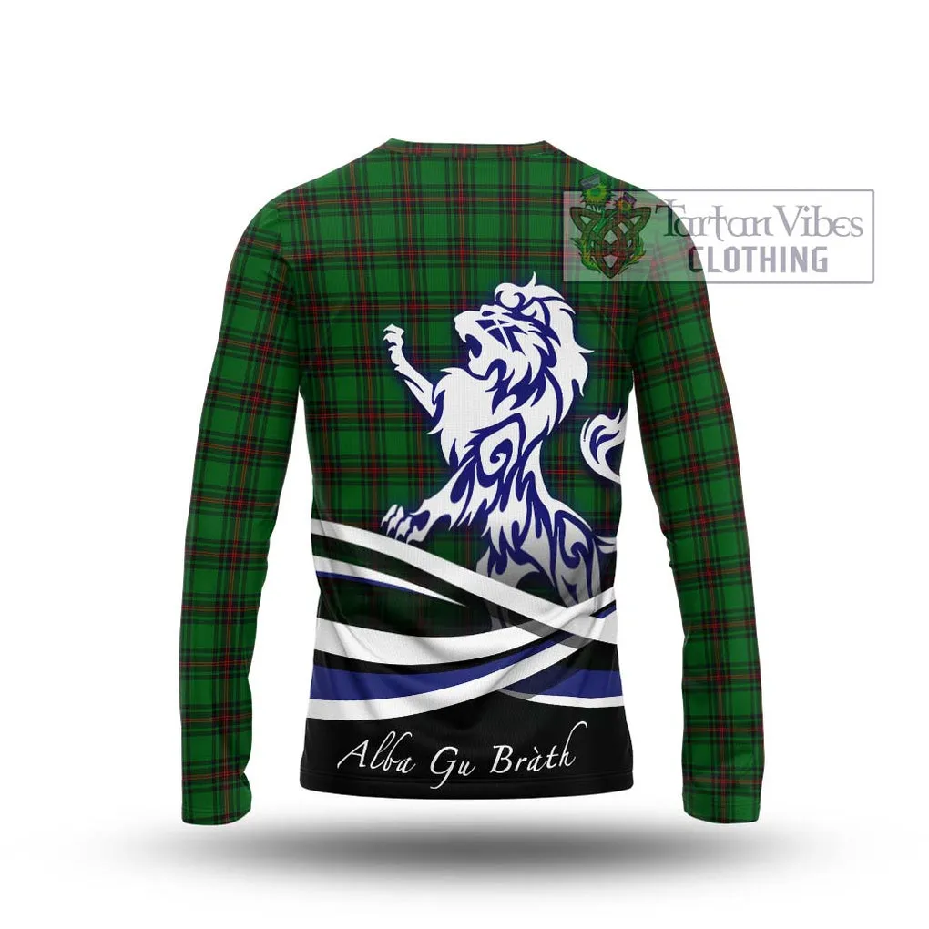 Anstruther Tartan Long Sleeve T-Shirt with Alba Gu Brath Regal Lion Emblem