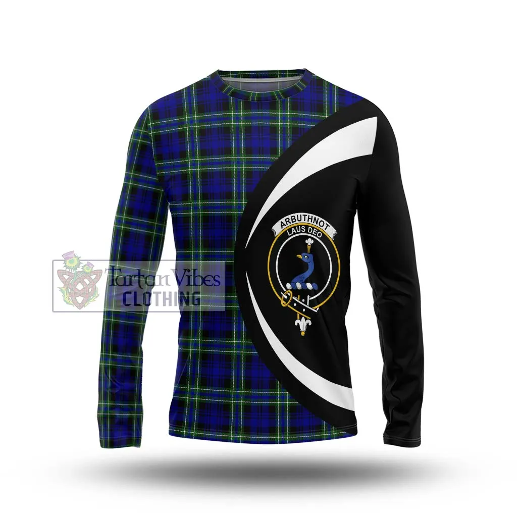 Arbuthnot Modern Tartan Long Sleeve T-Shirt with Family Crest Circle Style