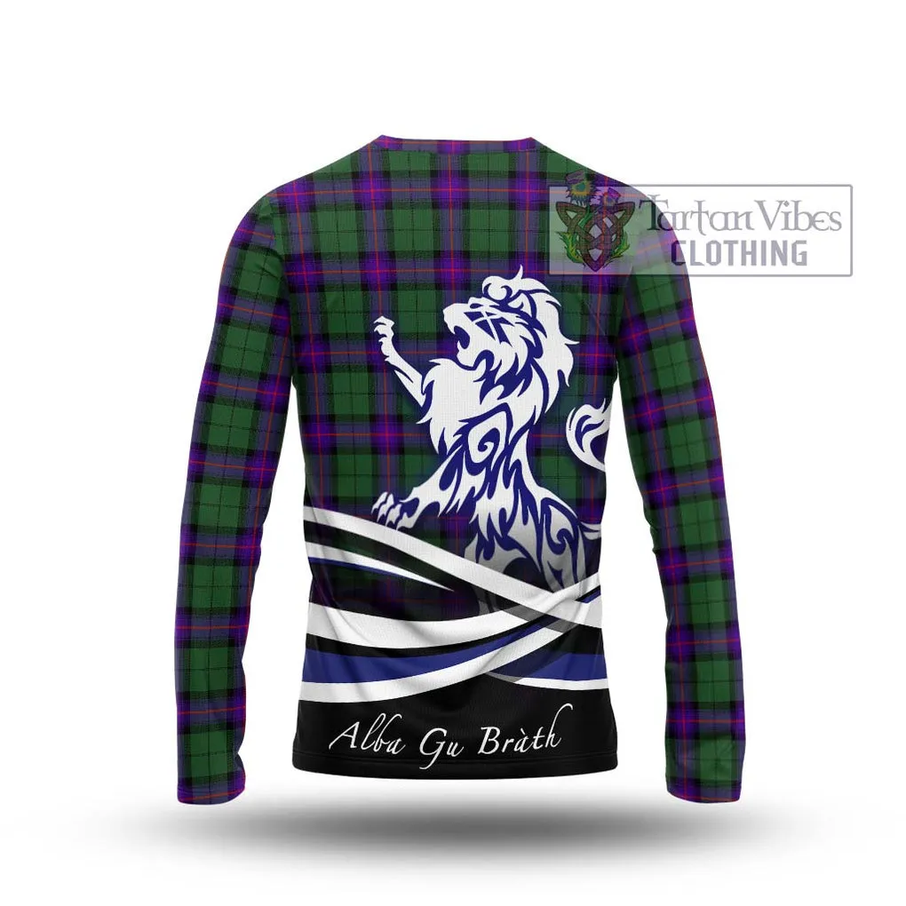 Armstrong Modern Tartan Long Sleeve T-Shirt with Alba Gu Brath Regal Lion Emblem