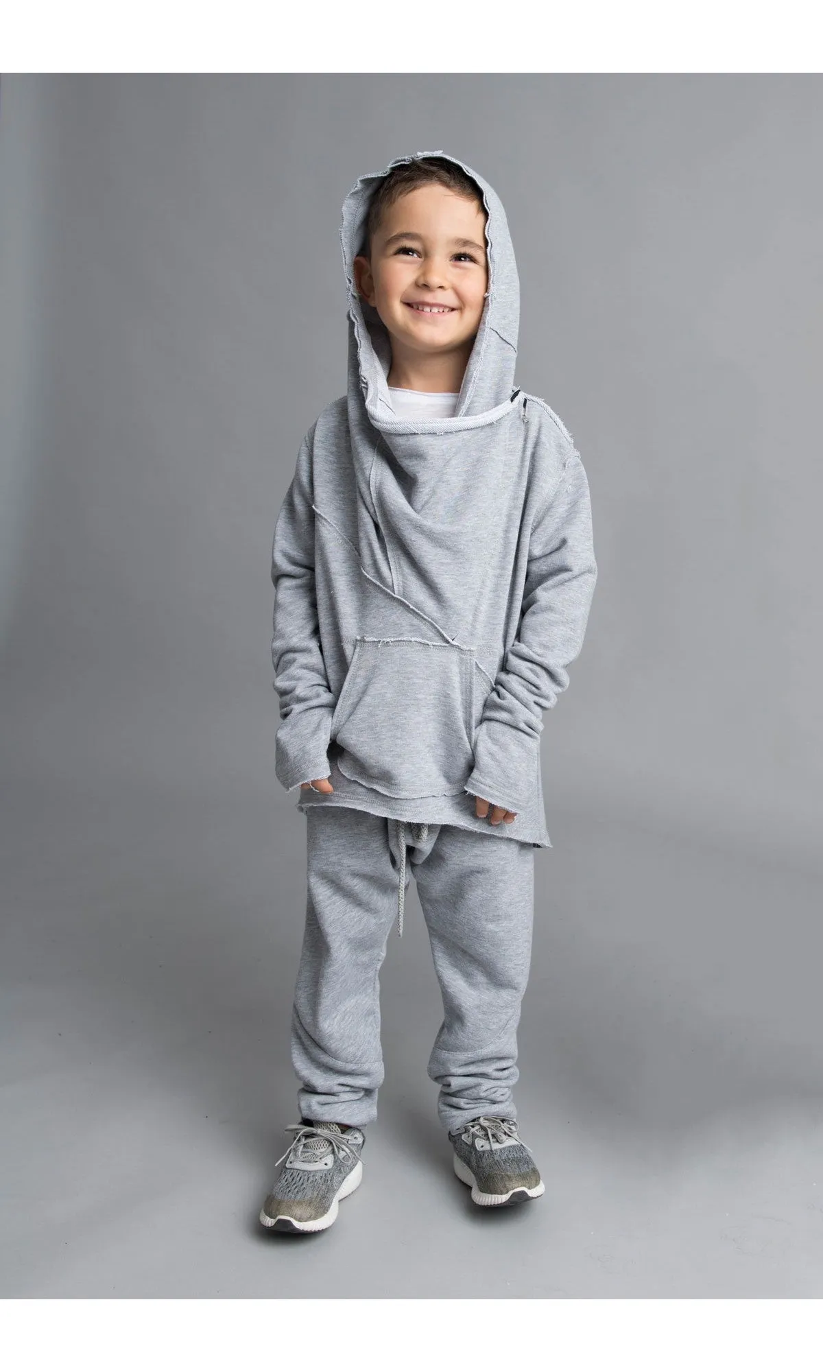 Asymmetric Front Pocket Cotton Hoodie