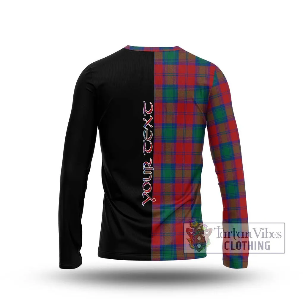 Auchinleck (Affleck) Tartan Long Sleeve T-Shirt with Family Crest and Half Of Me Style