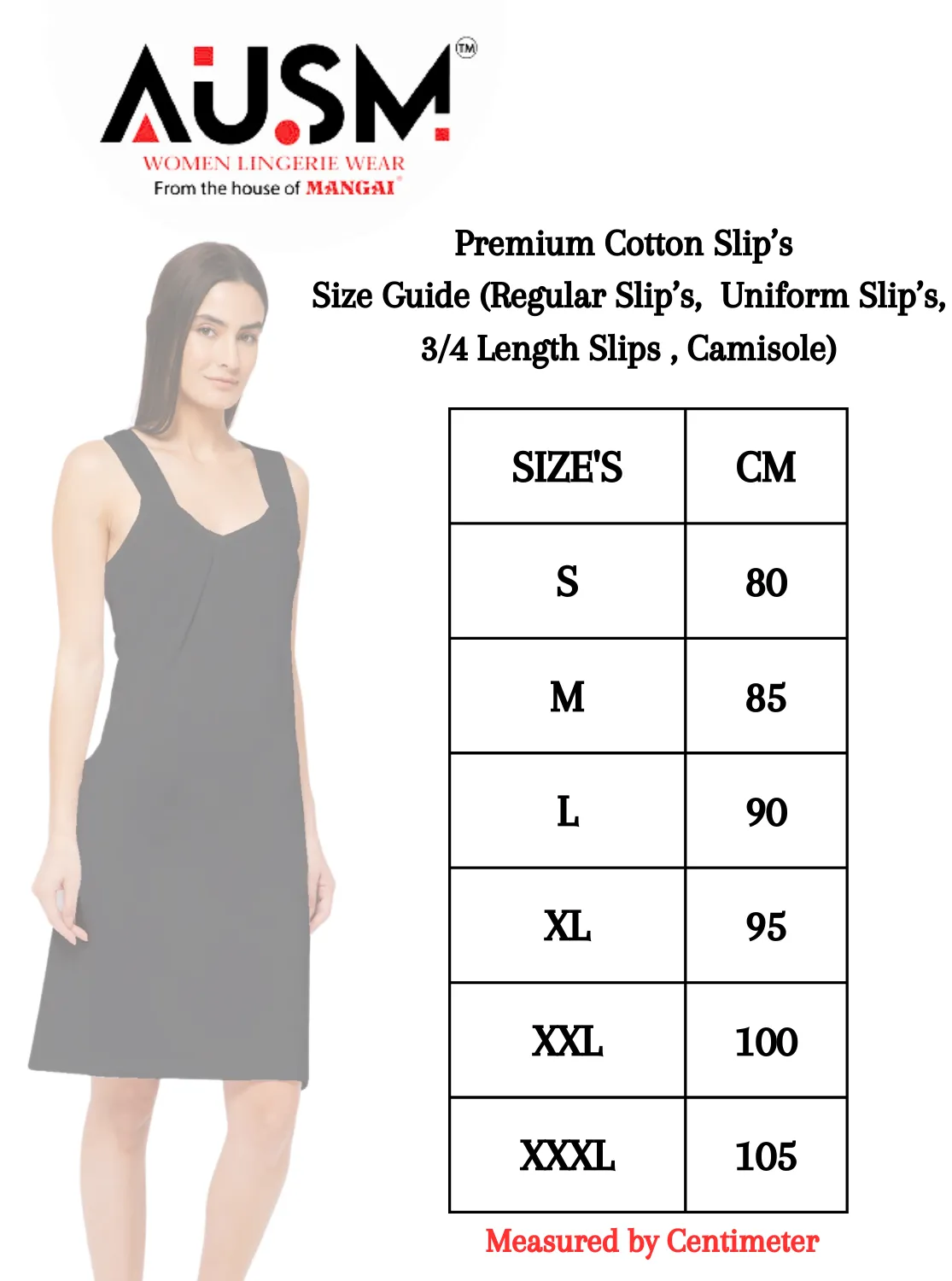 AUSM New Premium Branded Soft Cotton Slip for Women's | Breathable Soft Cotton | Branded Quality Cotton Slip's (R-SLIP)