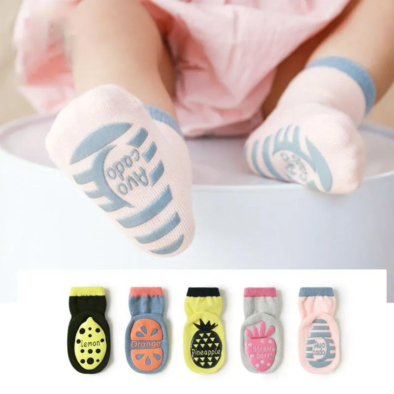 Baby Unisex Cotton & Silicone Non-Slip Socks