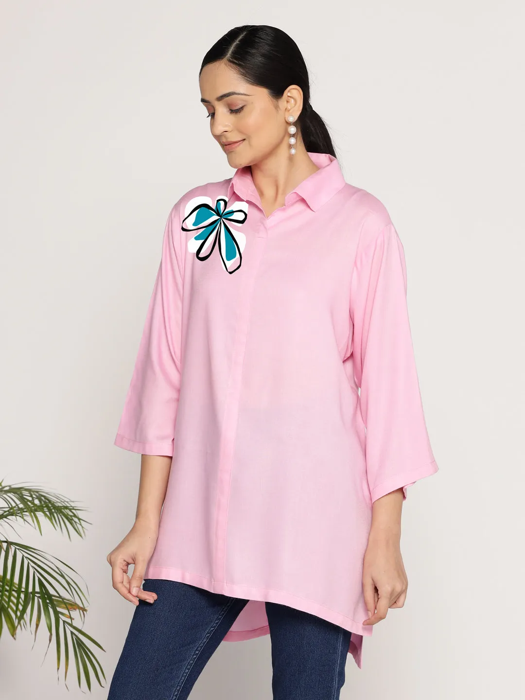 BabyPink Rayon ShirtTop - Florencia