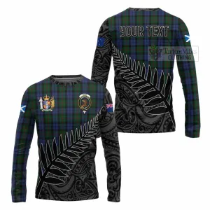 Baird Crest Tartan Long Sleeve T-Shirt with New Zealand Silver Fern Half Style