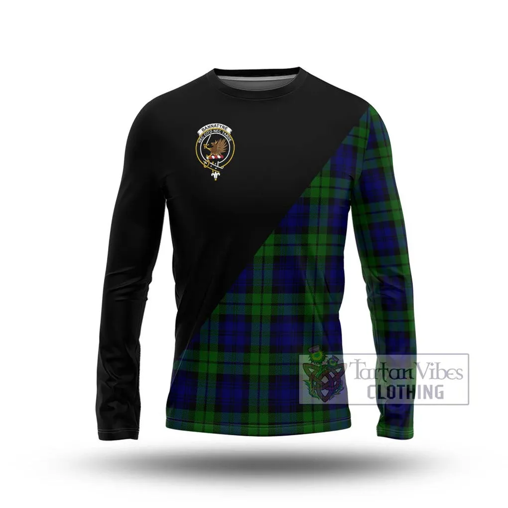 Bannatyne Tartan Long Sleeve T-Shirt with Family Crest and Military Logo Style