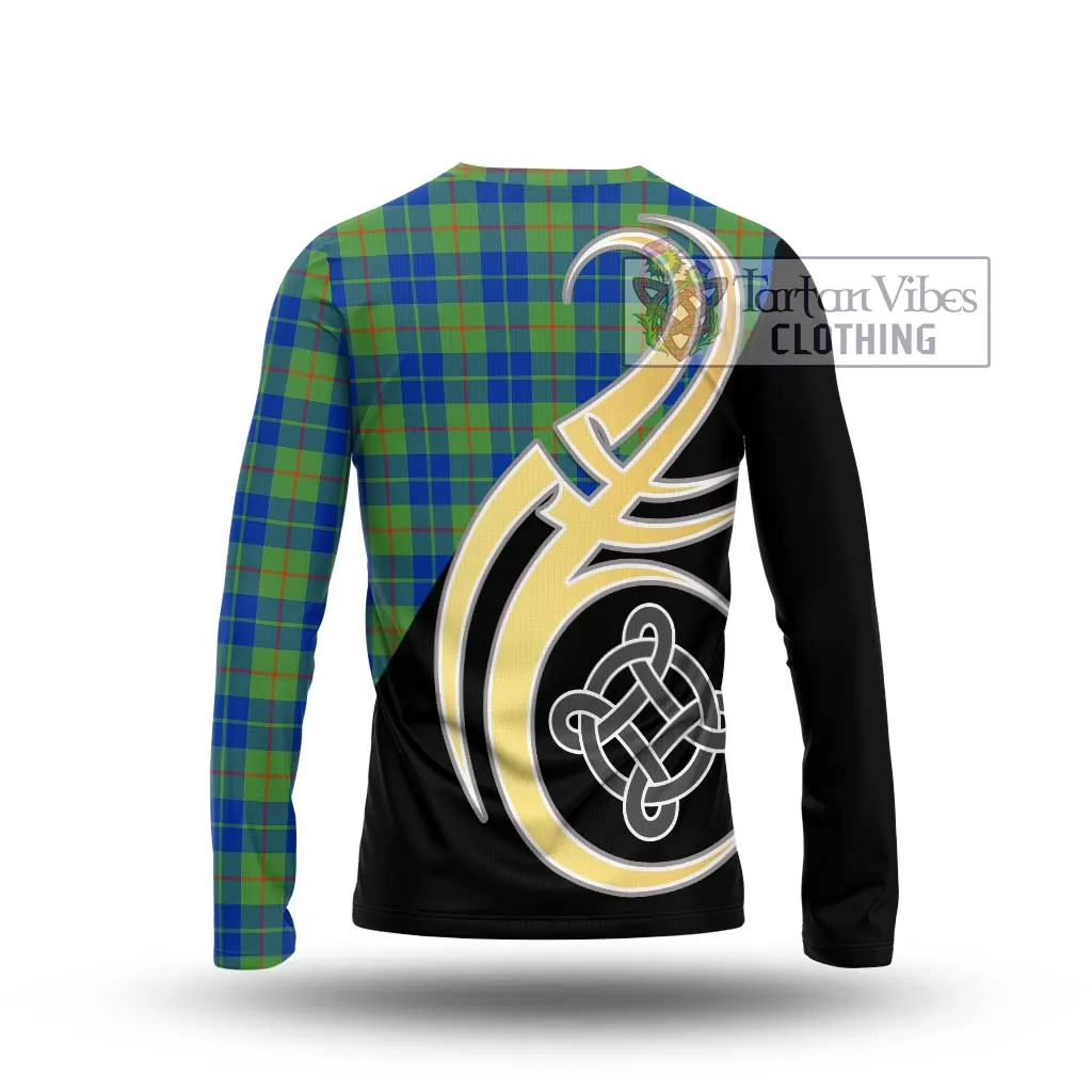 Barclay Hunting Ancient Tartan Long Sleeve T-Shirt with Family Crest and Celtic Symbol Style