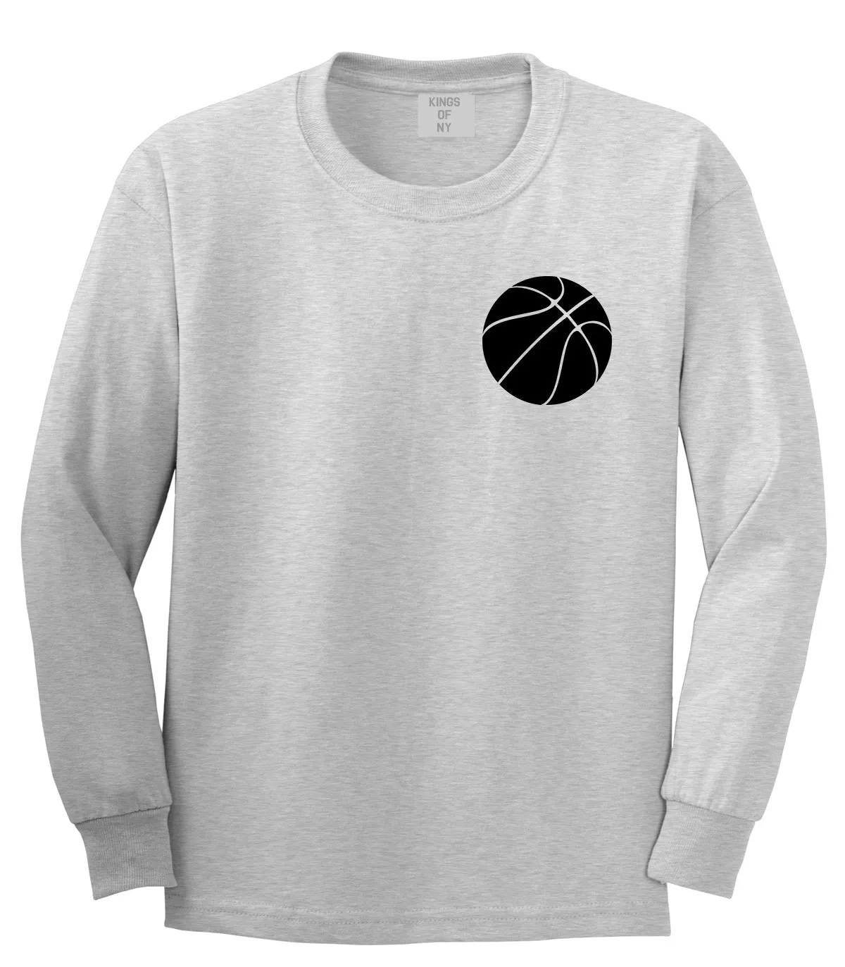 Basketball Logo Chest Mens Long Sleeve T-Shirt