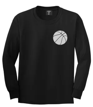 Basketball Logo Chest Mens Long Sleeve T-Shirt