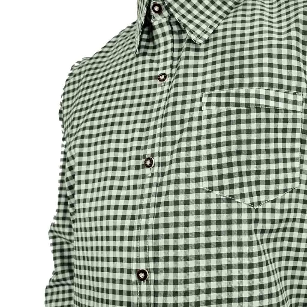 Bavarian Men Shirt Checked Apple Green