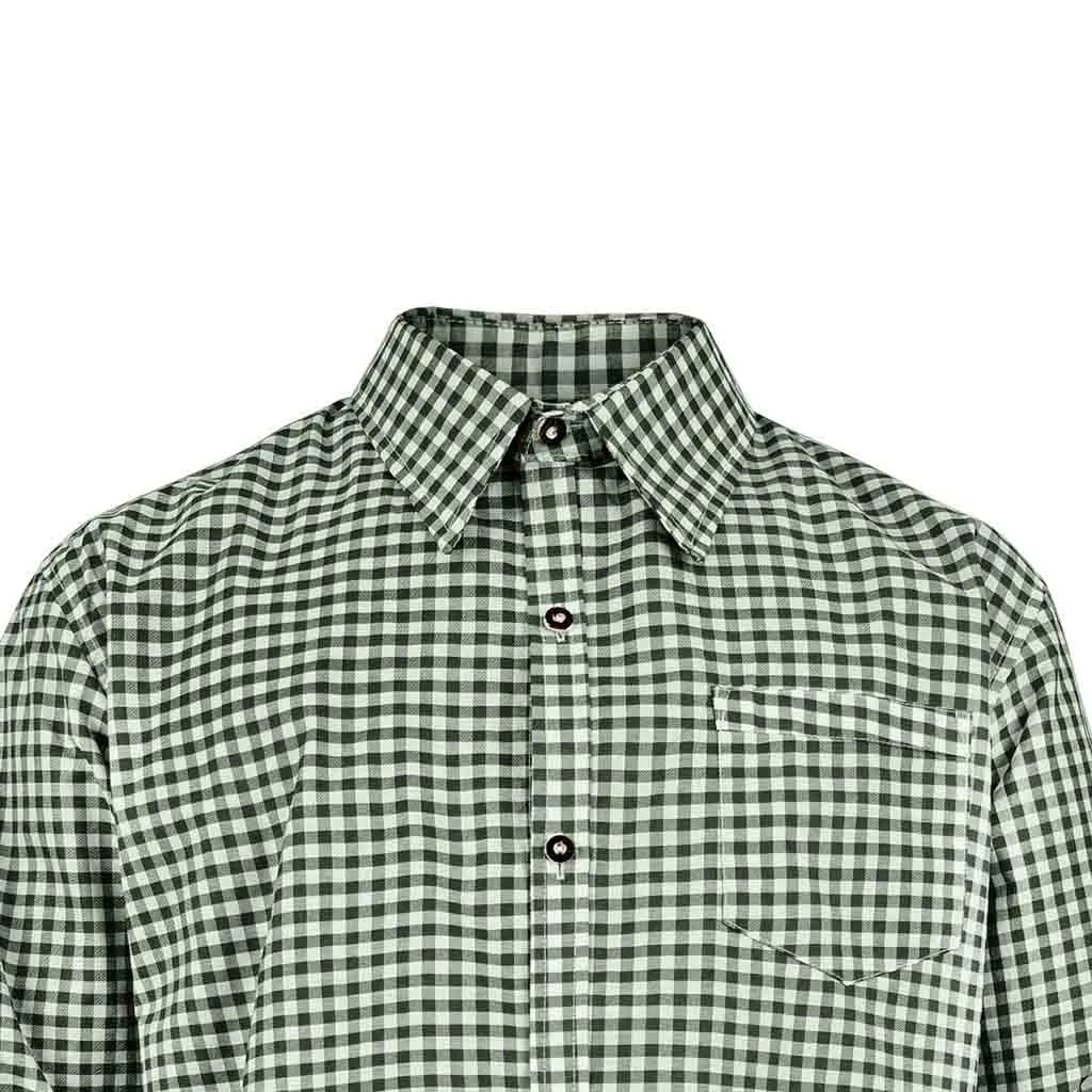 Bavarian Men Shirt Checked Apple Green