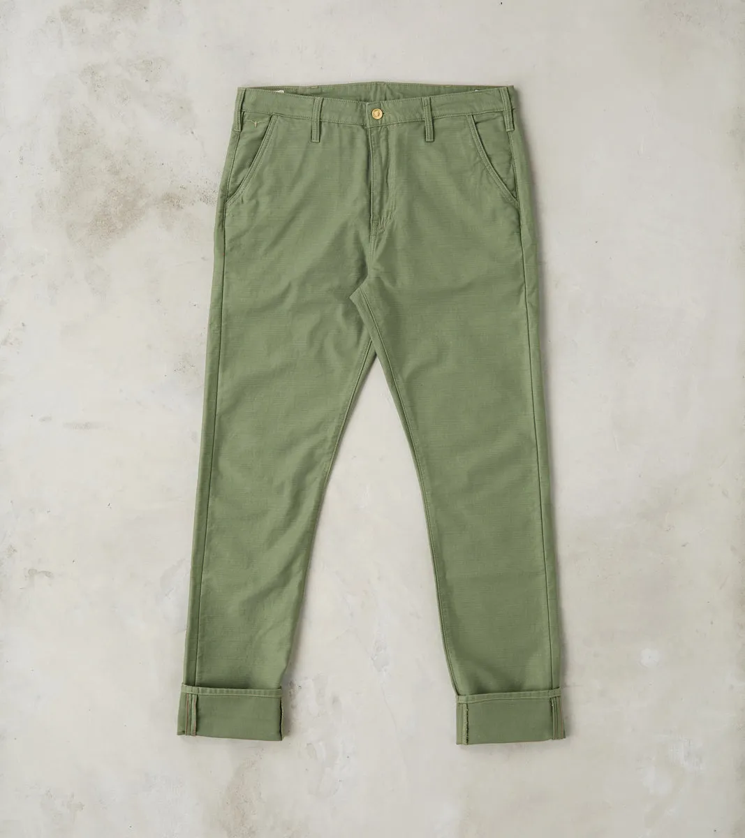 BC-01 New Tapered Chino - 10oz Army Green Military Twill