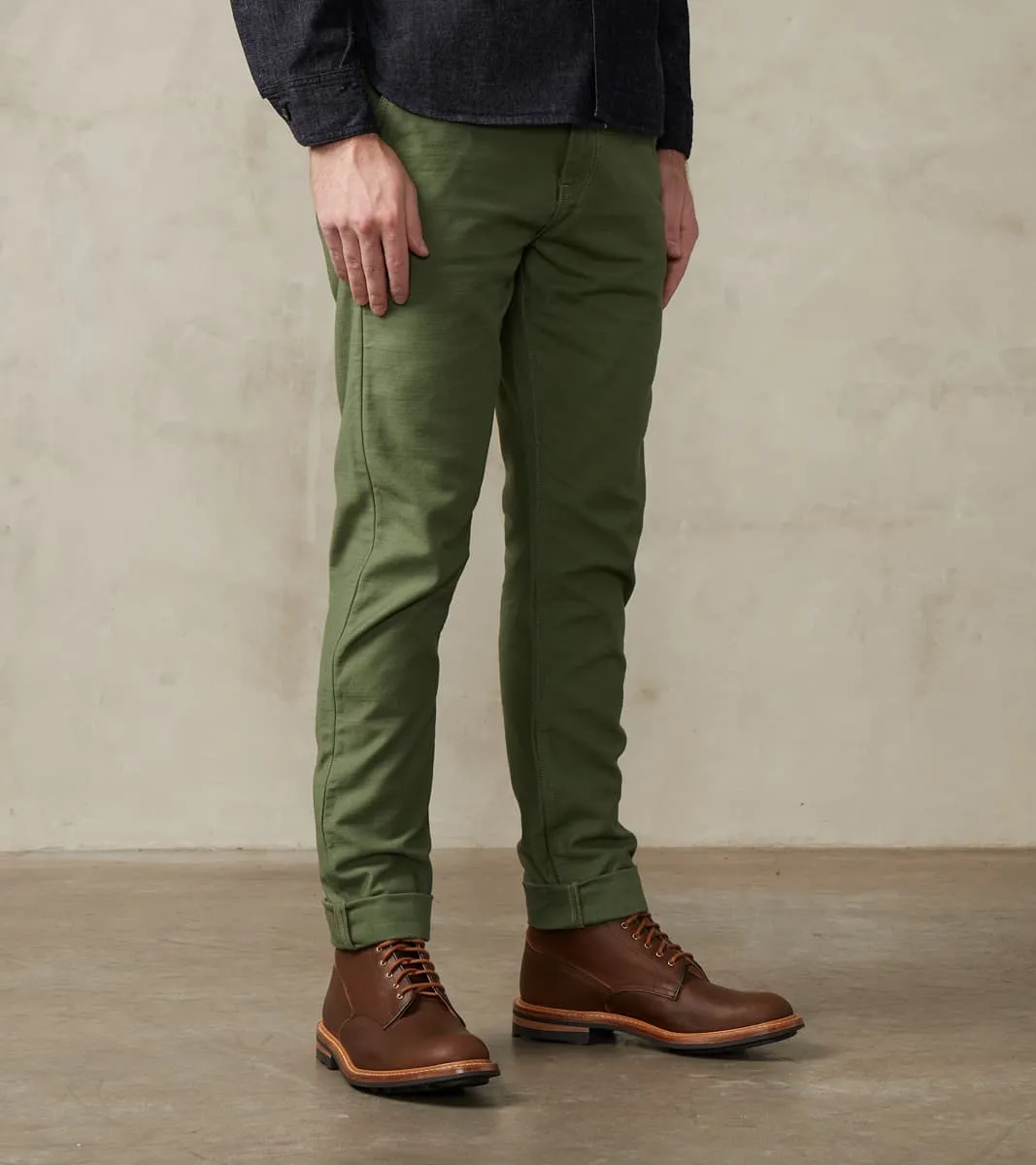 BC-01 New Tapered Chino - 10oz Army Green Military Twill