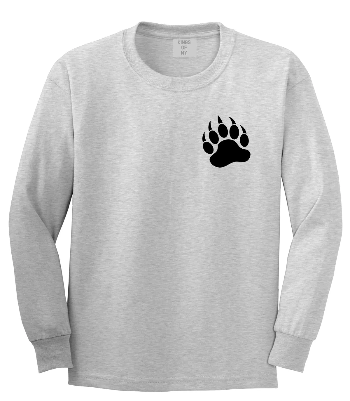 Bear Paws Chest Mens Long Sleeve T-Shirt