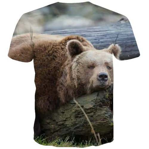 Bear T-shirt Men Animal Tshirts Cool Hip Hop Tshirts Casual Harajuku Tshirt Anime Leisure Tshirt Printed Short Sleeve summer