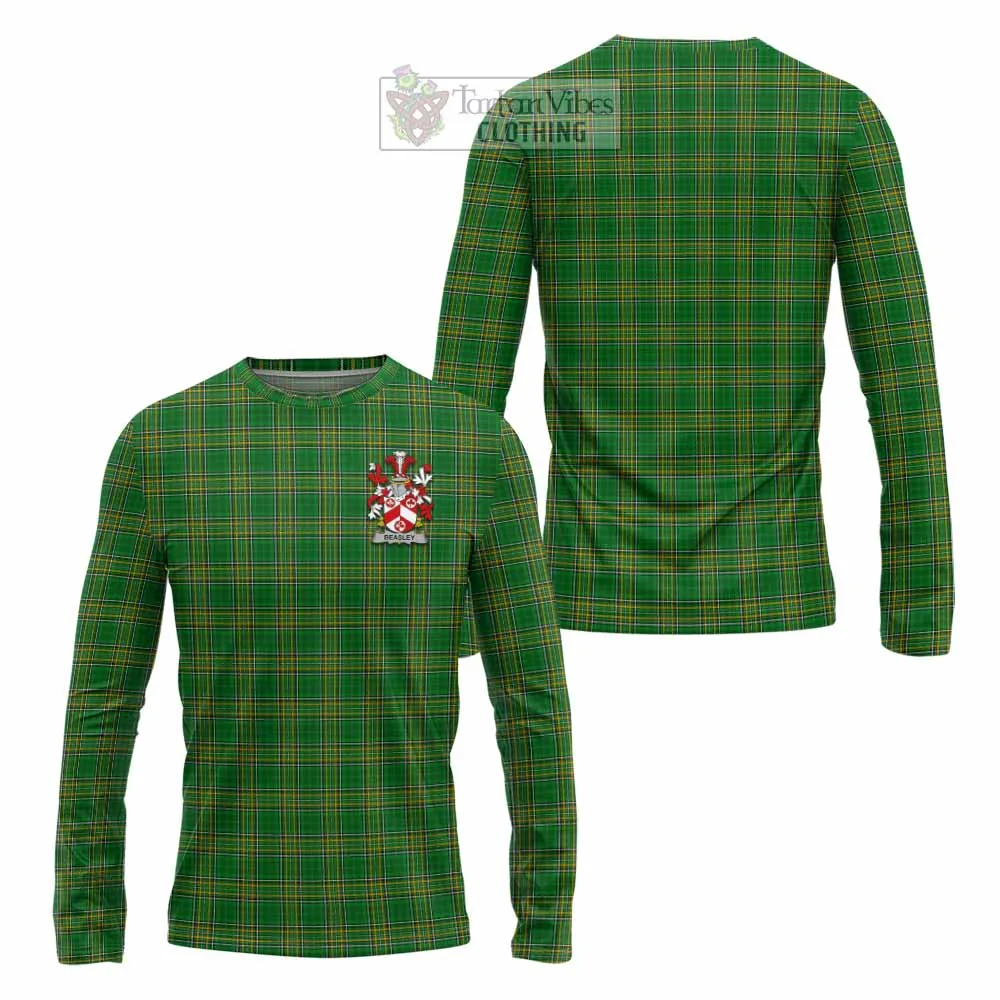 Beasley Irish Clan Tartan Long Sleeve T-Shirt with Coat of Arms