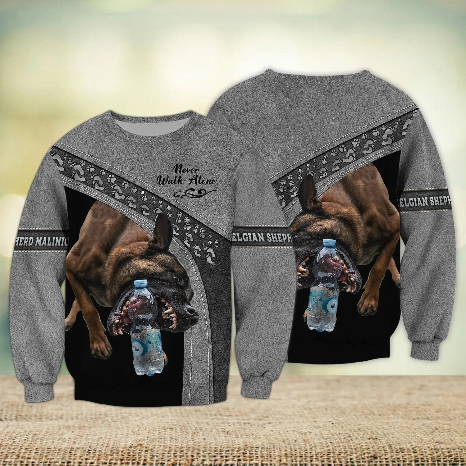 Belgian Shepherd Multicolor Love Never Walk Alone 3D Full Print Shirts, Sweatshirt Dog Gift