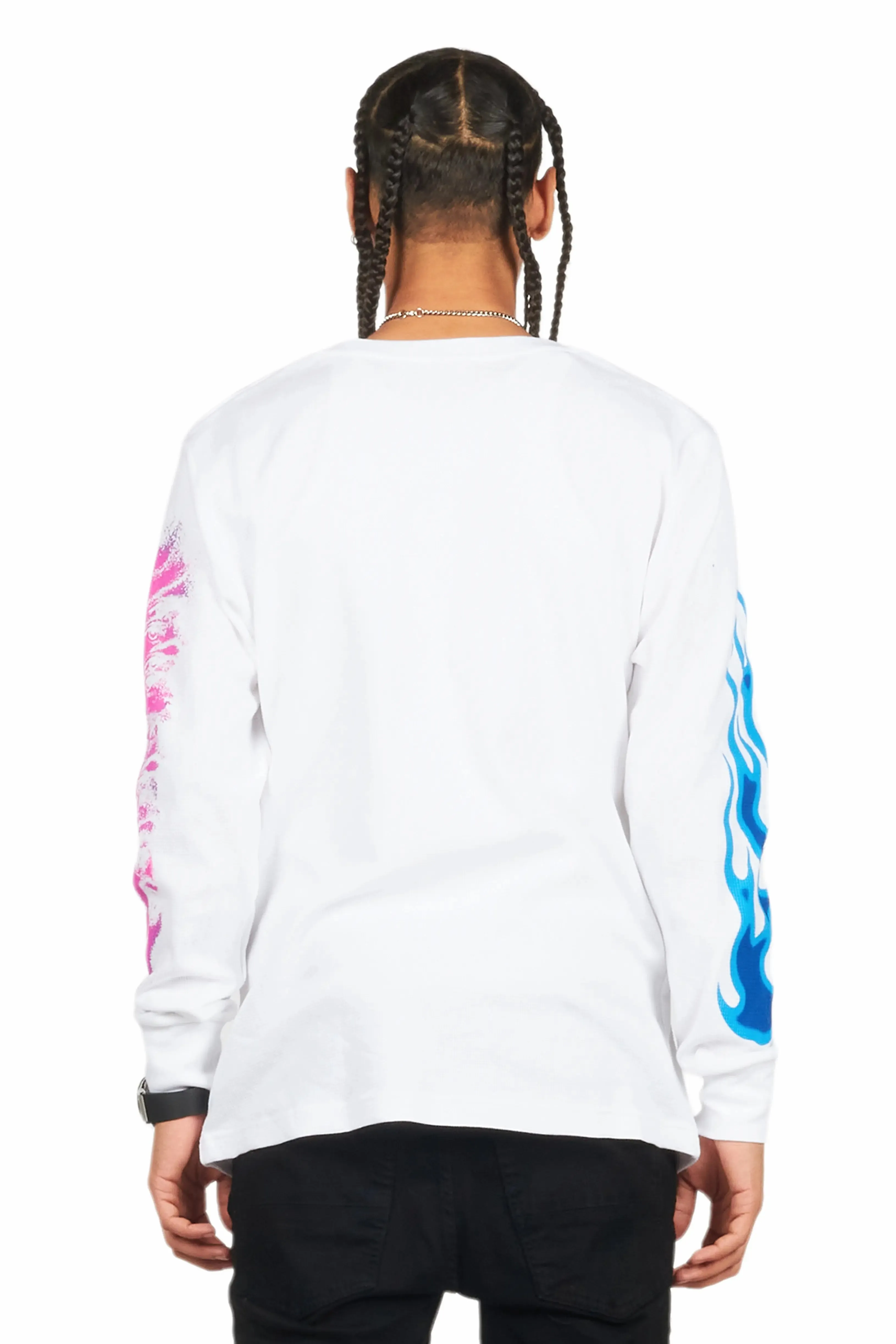 Beno Thermal White Long Sleeve Graphic T-Shirt