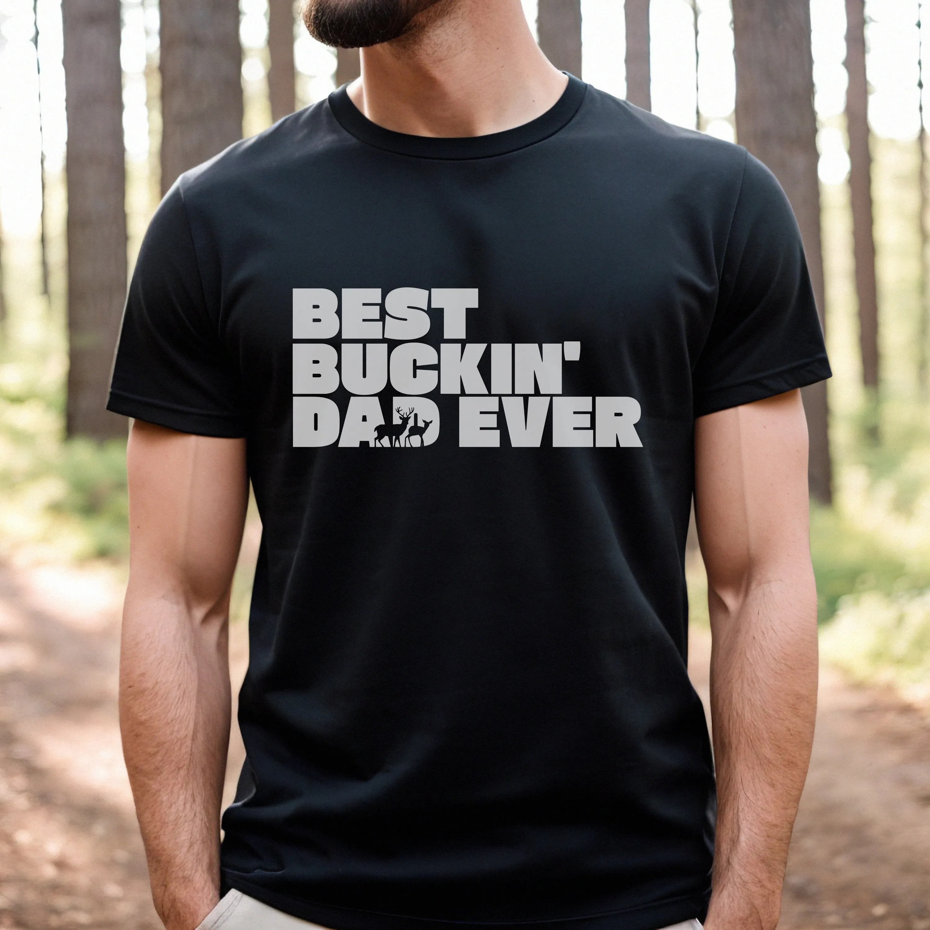 Best Buckin' Dad Ever T-Shirt, Father's Day Hunting Shirt, Funny Deer Graphic Tee, Gift for Dad