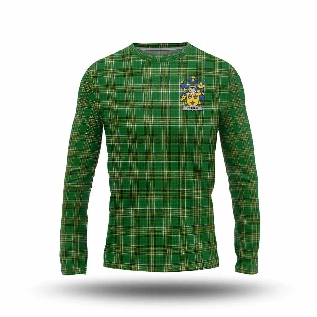 Betham Irish Clan Tartan Long Sleeve T-Shirt with Coat of Arms