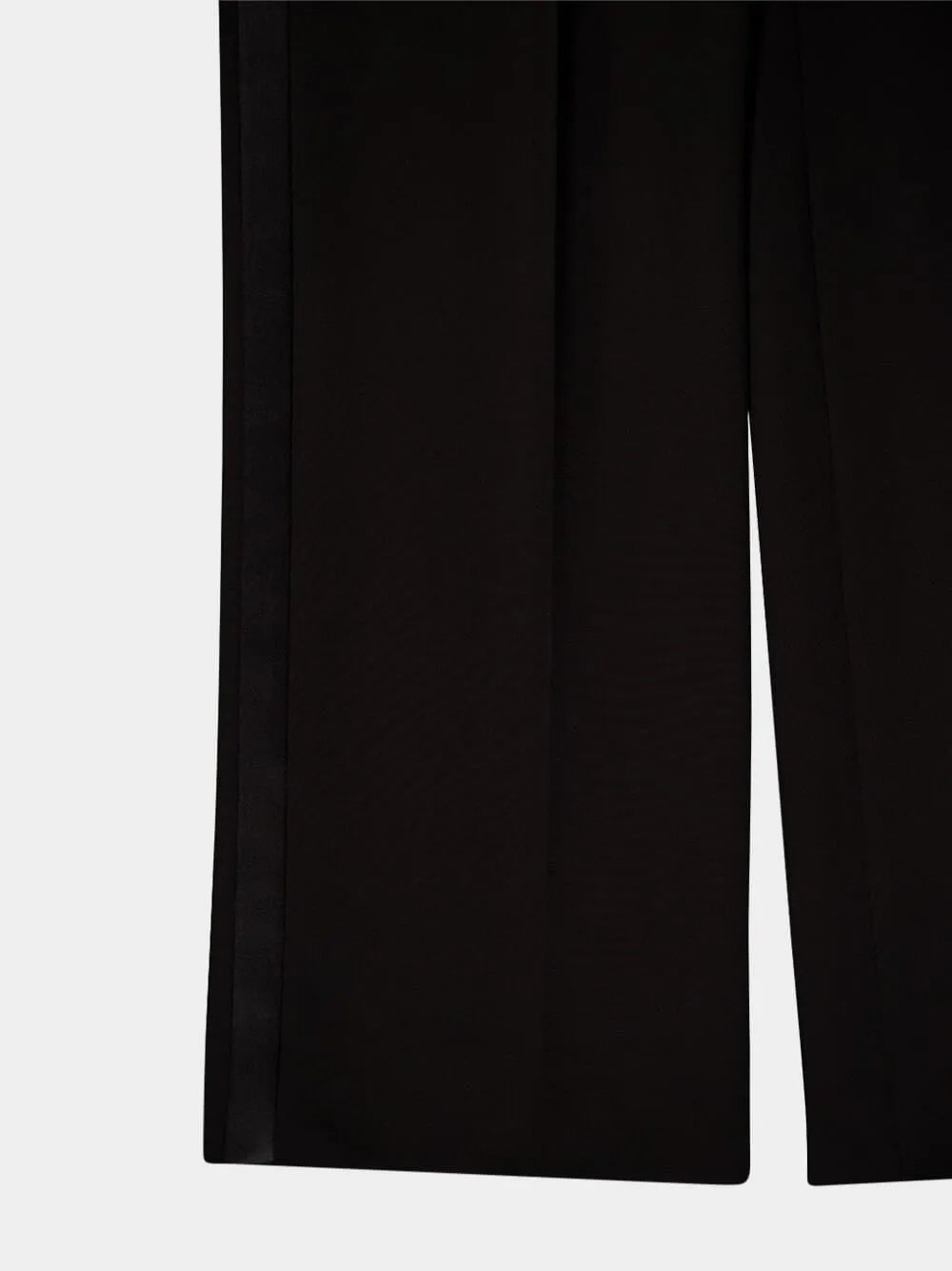 Black Flared Tuxedo Virgin Wool Pants