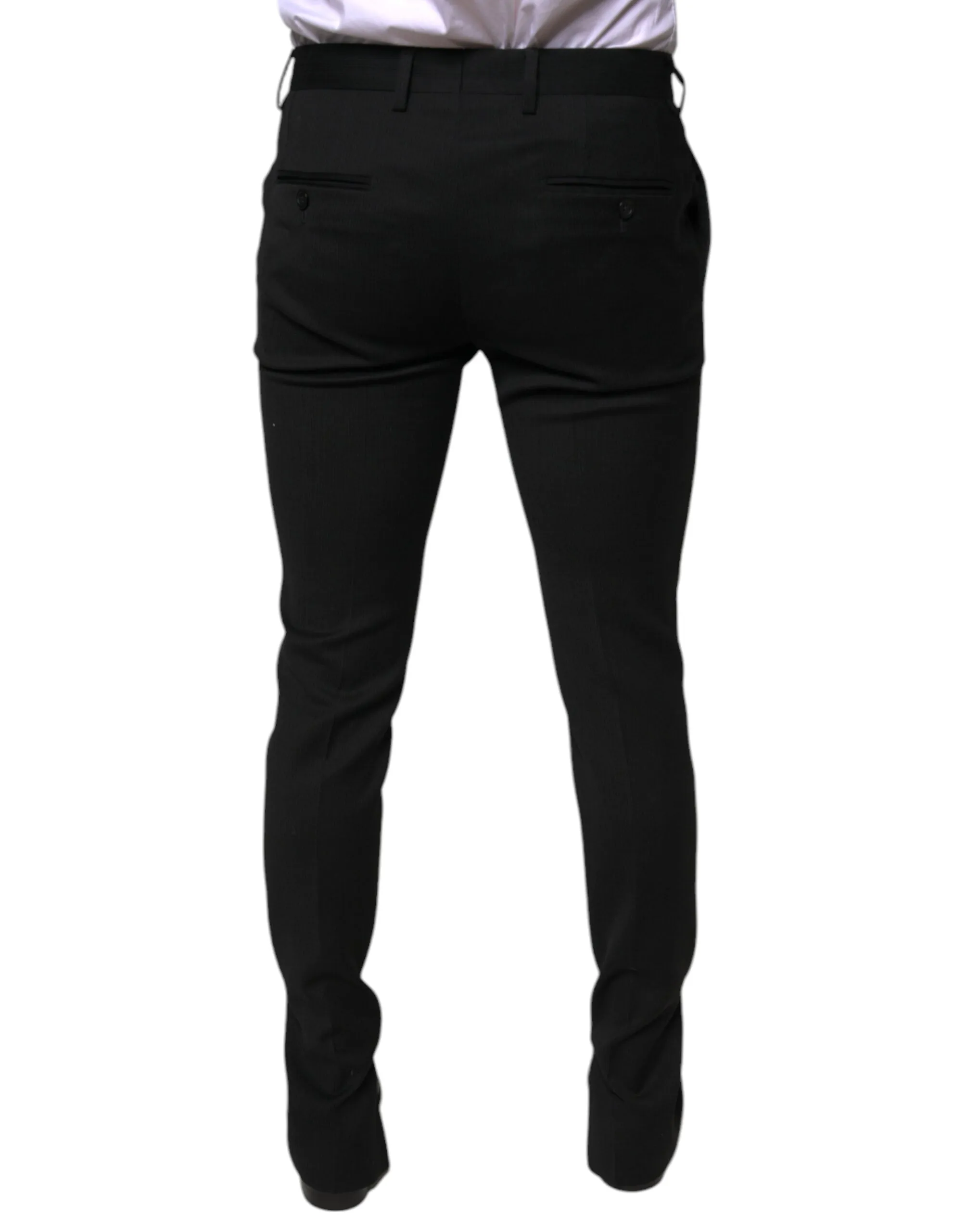 Black Wool Skinny Formal Dress Pants