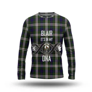 Blair Dress Tartan Long Sleeve T-Shirt with Family Crest DNA In Me Style