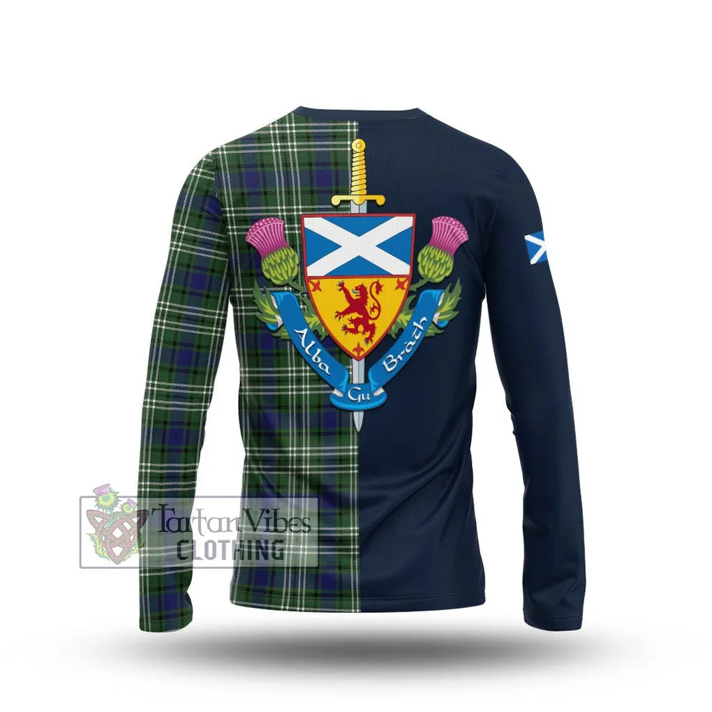 Blyth Tartan Long Sleeve T-Shirt Alba with Scottish Lion Royal Arm Half Style