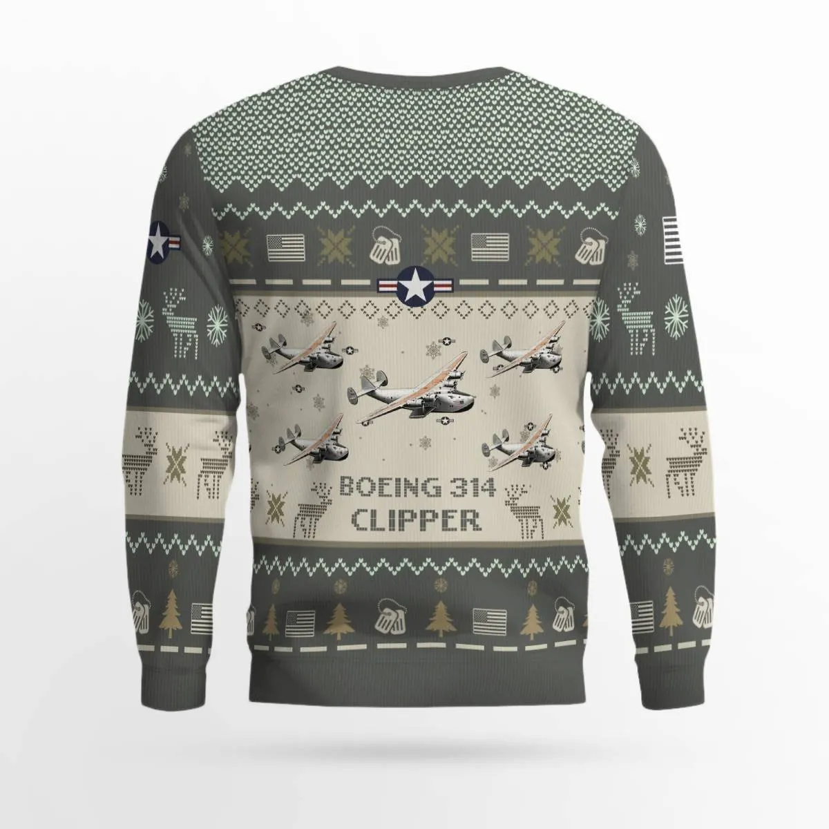 Boeing 314 Clipper Pan Am_Aircraft Ugly Sweater, Ugly Sweater Christmas Shirt for Men Dad Veteran