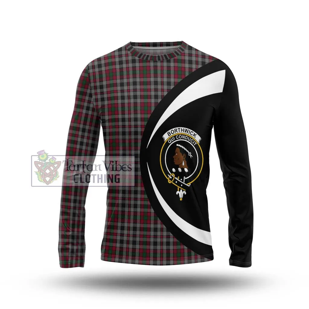 Borthwick Tartan Long Sleeve T-Shirt with Family Crest Circle Style