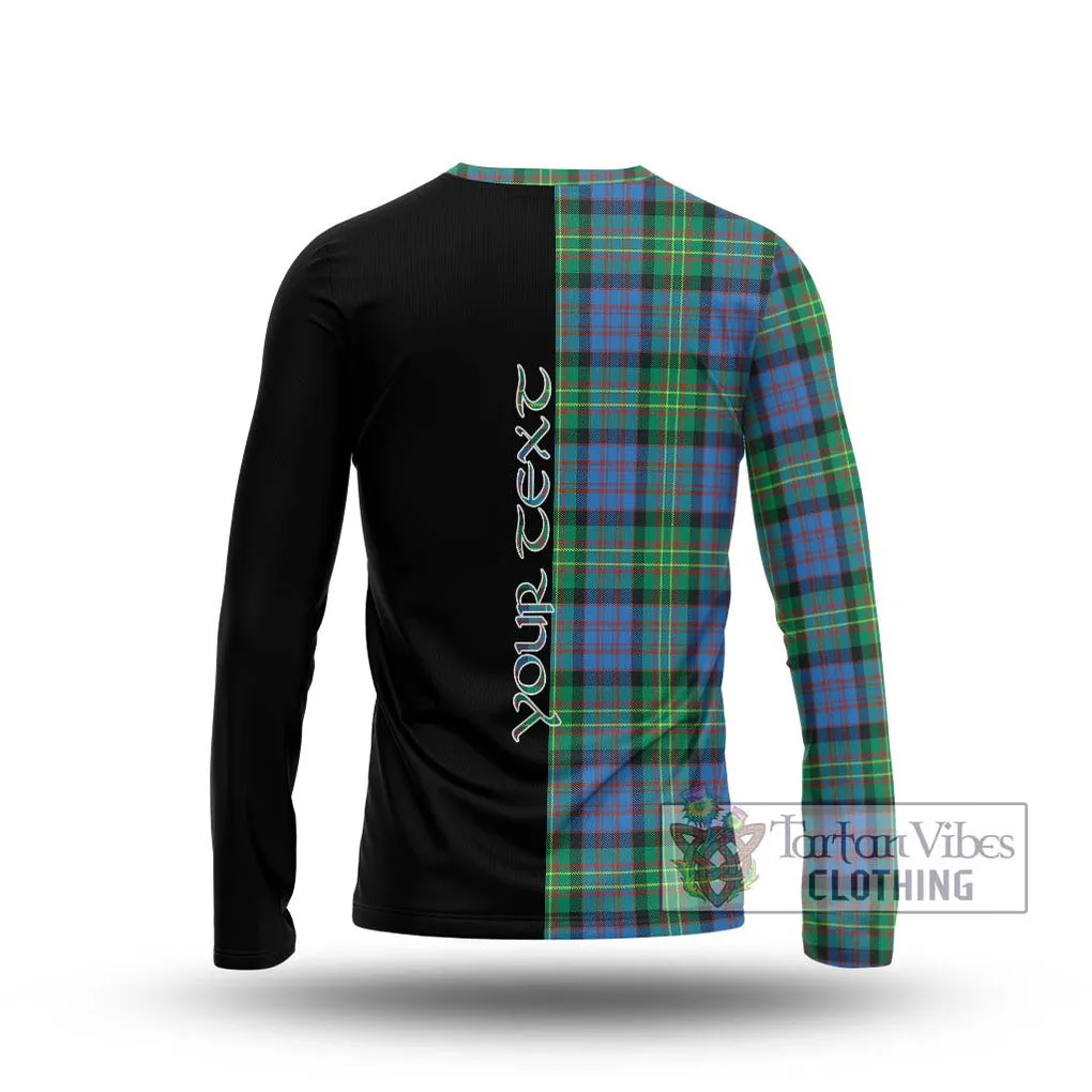 Bowie Ancient Tartan Long Sleeve T-Shirt with Family Crest and Half Of Me Style