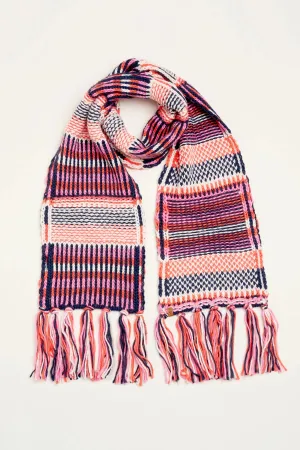 Brakeburn - Textured Stripe Knit Scarf Navy