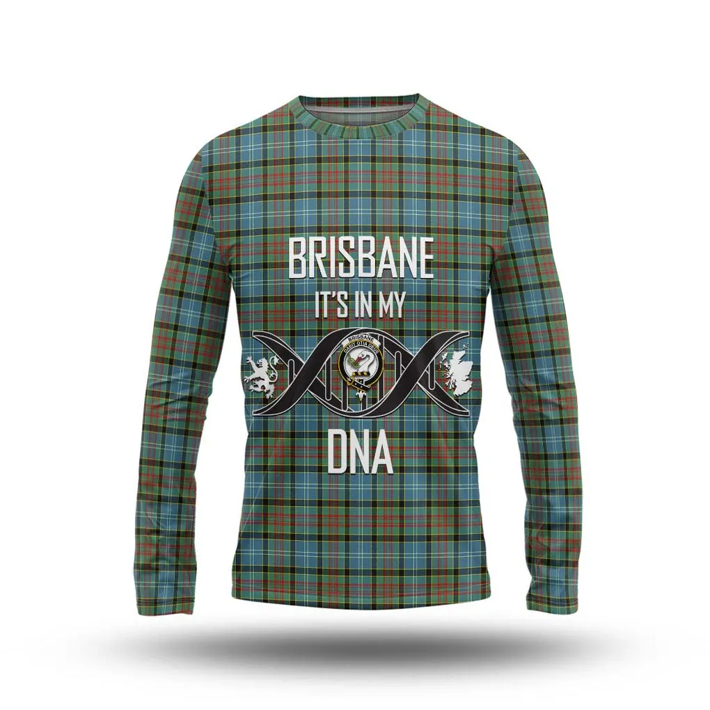 Brisbane Tartan Long Sleeve T-Shirt with Family Crest DNA In Me Style