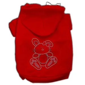 Bunny Rhinestone Hoodies Red L (14)