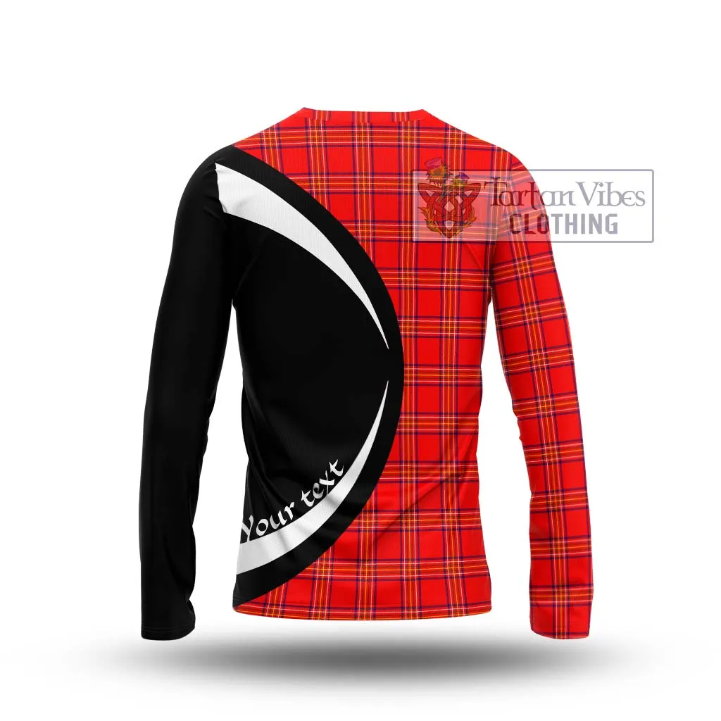 Burnett Modern Tartan Long Sleeve T-Shirt with Family Crest Circle Style